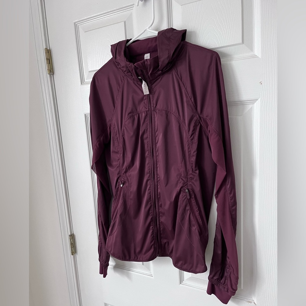 LNWOT, Lululemon jacket, Burgundy, size 8. Never wore